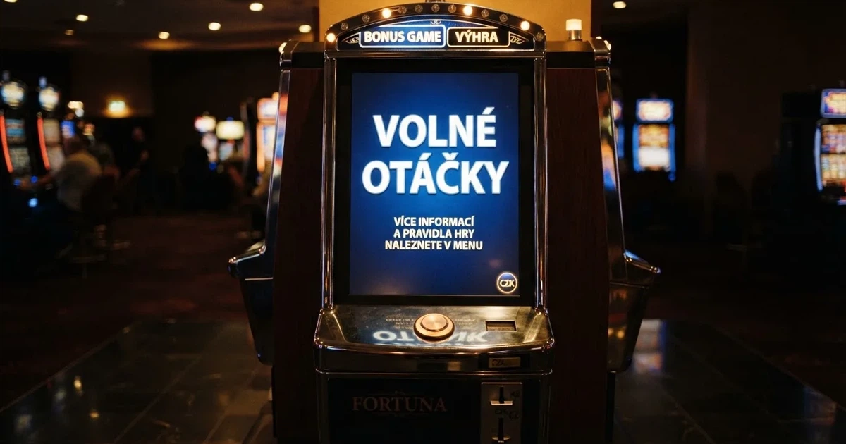 Herní automat s nápisem „Free Spins“ a zvýrazněnou informací o bonusu bez nutnosti vkladu, na displeji viditelné tlačítko aktivace bonusu